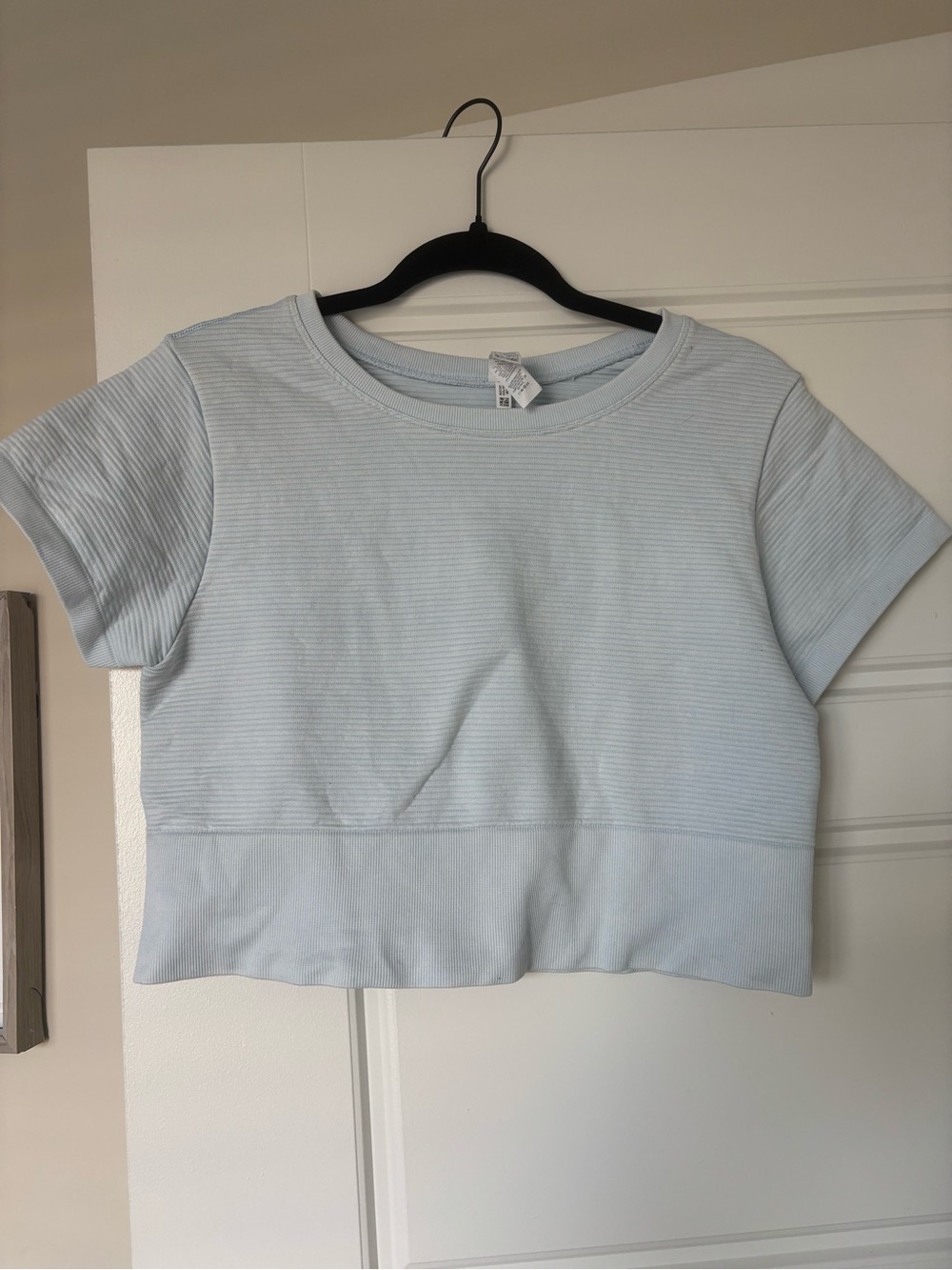 aerie Light Blue Ribbed Crop Top